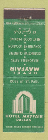 Matchbook Cover - Hotel Mayfair Dallas TX