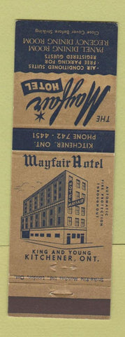 Matchbook Cover - Mayfair Hotel Kitchener ON