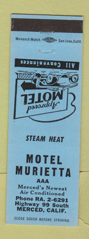 Matchbook Cover - Motel Murietta Merced CA