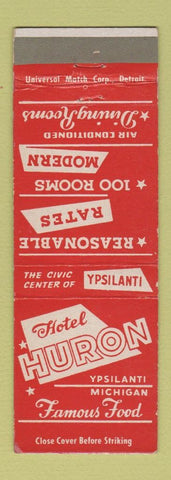 Matchbook Cover - Hotel Huron Ypsilanti MI RED