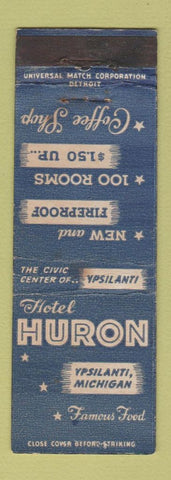 Matchbook Cover - Hotel Huron Ypsilanti MI BLUE WEAR