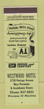 Matchbook Cover - Westward Motel Winnipeg MB