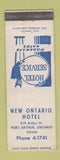 Matchbook Cover - New Ontario Hotel Port Arthur ON