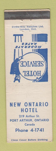 Matchbook Cover - New Ontario Hotel Port Arthur ON