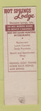 Matchbook Cover - Hot Springs Lodge Glenwood Springs Colorado