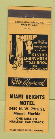 Matchbook Cover - Miami Heights Motel Miami FL