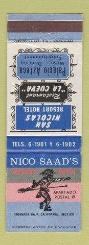 Matchbook Cover - Nico Saad's Resort Hotel Ensenada Baja CA Mexico WEAR