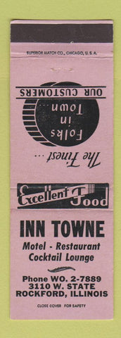 Matchbook Cover - Inn Towne Motel Restaurant Rockford IL