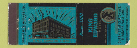 Matchbook Cover - King Edward Hotel Niagara Falls ON WORN