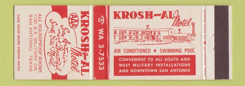Matchbook Cover - Krosh Al Motel San Antonio TX