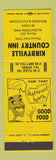 Matchbook Cover - Kirbyville Country Inn PA YELLOW