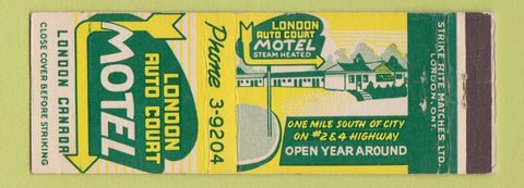 Matchbook Cover - London Auto Court Motel London ON