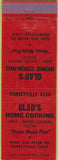 Matchbook Cover - Glad's Home Cooking Forestville CA