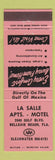 Matchbook Cover - La Salle Apartments Motel Belleair Beach FL