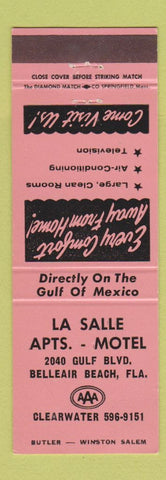 Matchbook Cover - La Salle Apartments Motel Belleair Beach FL