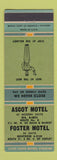Matchbook Cover - Ascot Moitel Foster Motel Montrose?