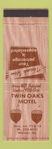 Matchbook Cover - Twin Oaks Motel Walnut MS