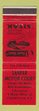 Matchbook Cover - Sanfar Motor Court Campbellton NB
