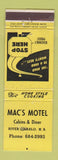 Matchbook Cover - Mac's Motel River Charlo NB WEAR