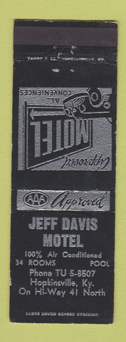 Matchbook Cover - Jeff Davis Motel Hopkinsville KY