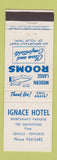 Matchbook Cover - Ignace Hotel Ignace ON
