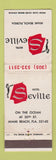 Matchbook Cover - Hotel Seville Miami Beach FL WEAR