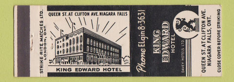 Matchbook Cover - King Edward Hotel Niagara Falls ON