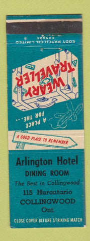 Matchbook Cover - Arlington Hotel Collingwood ON