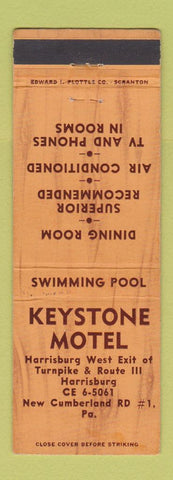 Matchbook Cover - Keystone Motel New Cumberland PA