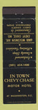 Matchbook Cover - In Town Chevy Chase Motor Hotel Washington DC MD