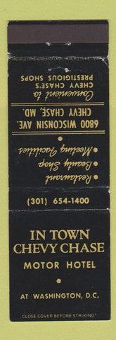 Matchbook Cover - In Town Chevy Chase Motor Hotel Washington DC MD