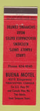 Matchbook Cover - Buena Motel Vancouver BC