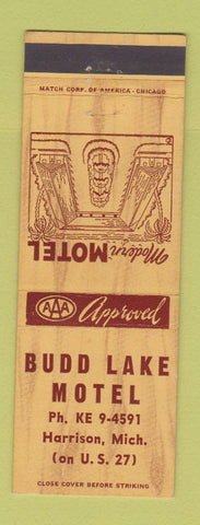 Matchbook Cover - Budd Lake Motel Harrison MI