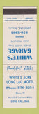 Matchbook Cover - White's Acre Long Lac Motel Garage Lond Lac ON