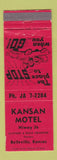 Matchbook Cover - Kansan Motel Belleville KS