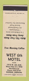 Matchbook Cover - West 6th Motel Eugene OR