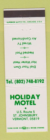 Matchbook Cover - Holiday Motel St Johnsbury VT