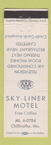 Matchbook Cover - Sky Liner Motel Chillicothe MO