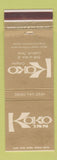 Matchbook Cover - Koko Inn Lubbock TX WEAR