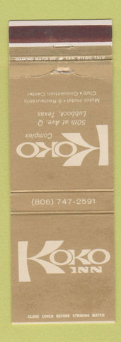 Matchbook Cover - Koko Inn Lubbock TX WEAR