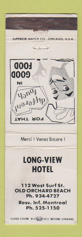 Matchbook Cover - Long View Hotel Old Orchard Beach ME WORN