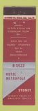 Matchbook Cover - Hotel Metropole Sydney Australia