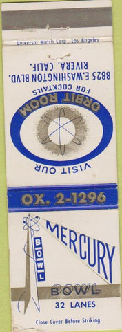 Matchbook Cover - Mercfury Bowling Lanes Rivera CA El Monte