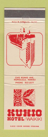 Matchbook Cover - Kuhio Hotel Waikiki Honolulu Hawaii WEAR