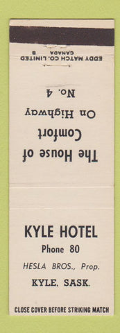 Matchbook Cover - Kyle Hotel Kyle SK