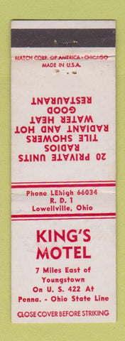 Matchbook Cover - King's Motel Lowellville OH