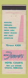 Matchbook Cover - New Tower Hotel Courts Omaha NE