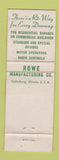 Matchbook Cover - Clark County Lumber Roway Doors Springfield OH