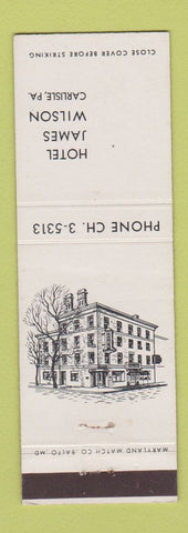Matchbook Cover - Hotel James Wilson Carlisle PA