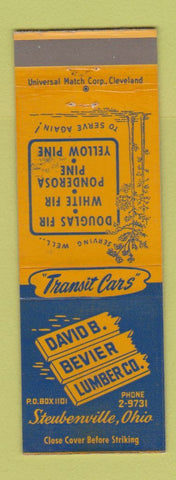 Matchbook Cover - David Bevier Lumber Steubenville OH